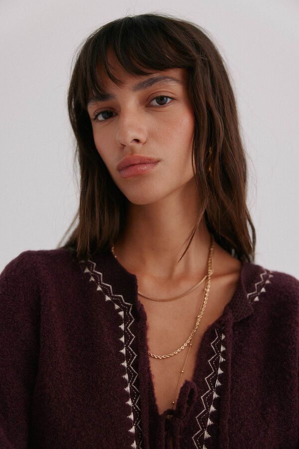 Hoss Intropia Nala. Chaqueta bordada Granate