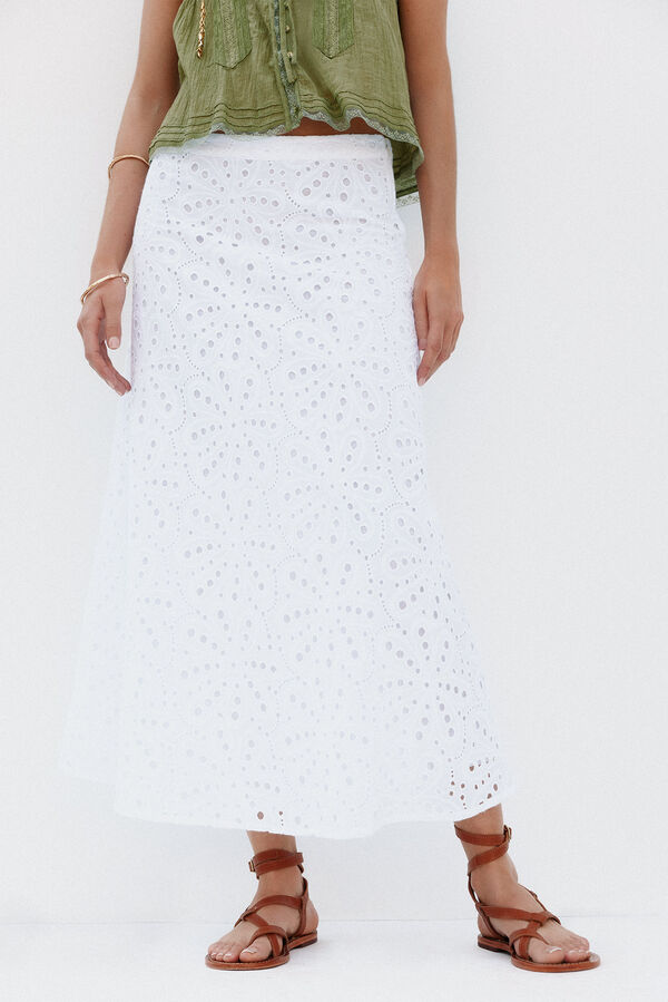 Hoss Intropia Regina. Falda perforada Blanco