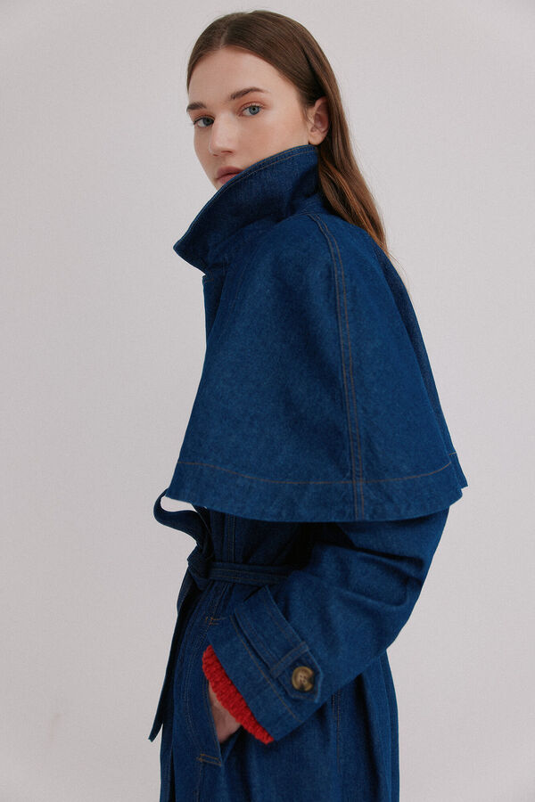 Hoss Intropia Darelle. Gabardina denim Azul marino