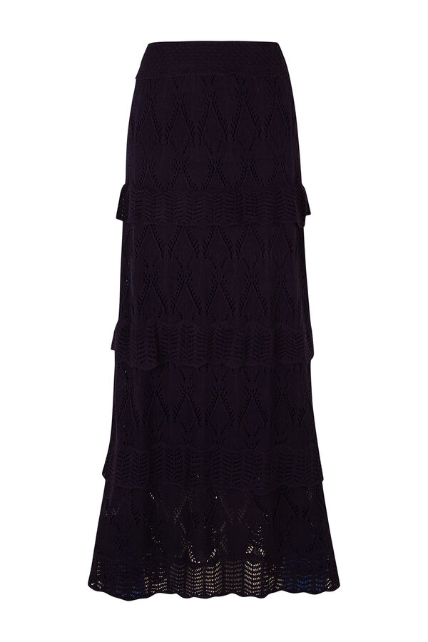 Hoss Intropia Renata. Falda midi tricot Azul marino