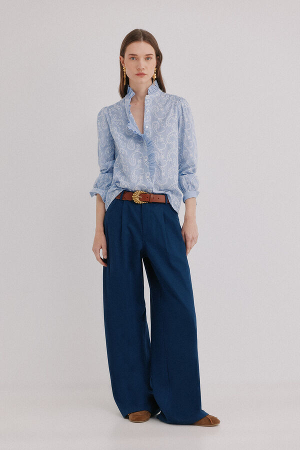 Hoss Intropia Candela. Blusa bordada Azul