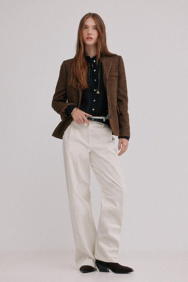 Hoss Intropia Elsa. Blazer espiga Marron