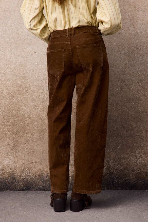 Slowlove Jeans barrel velvet Camel