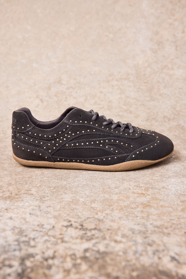 Slowlove Zapatilla piel tachas Gris