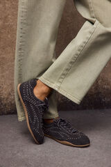 Slowlove Zapatilla piel tachas Gris