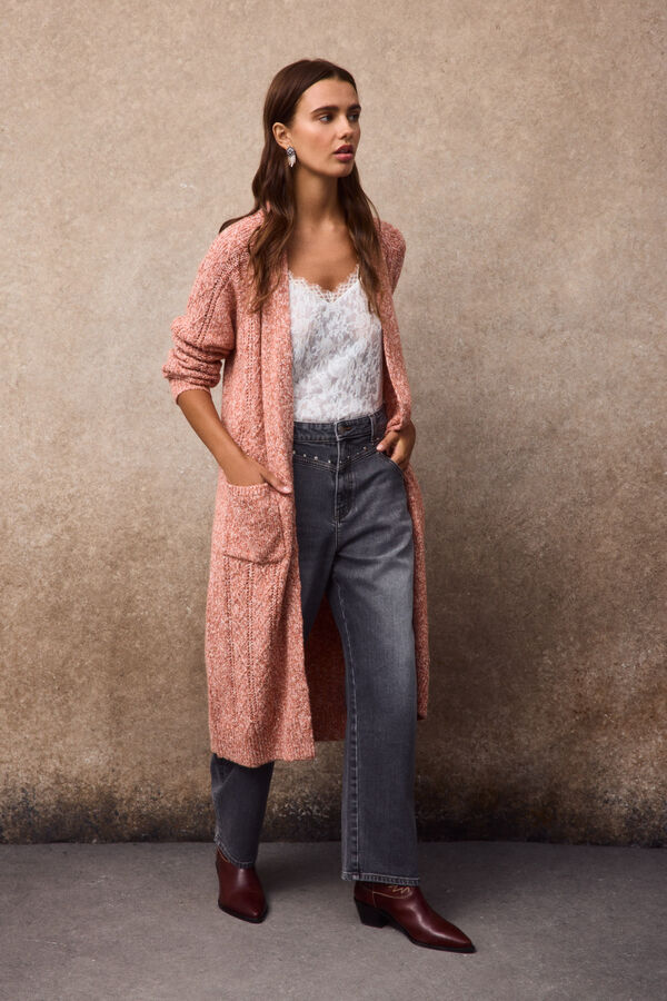 Slowlove Chaqueta larga punto Coral