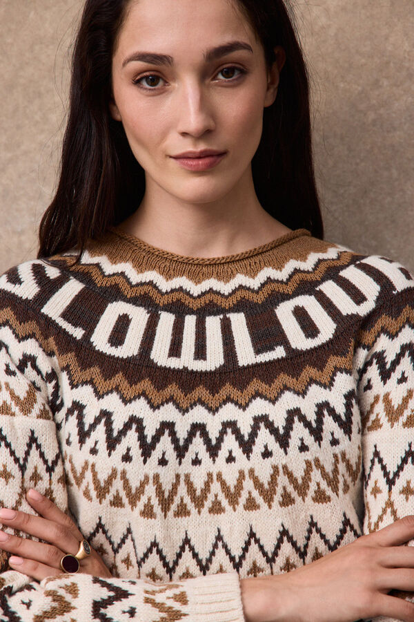 Slowlove Jersey jacquard logo SLOWLOVE Marfil