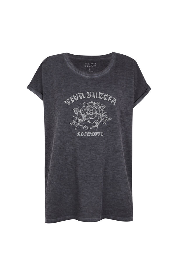 Slowlove Camiseta Viva Suecia Gris