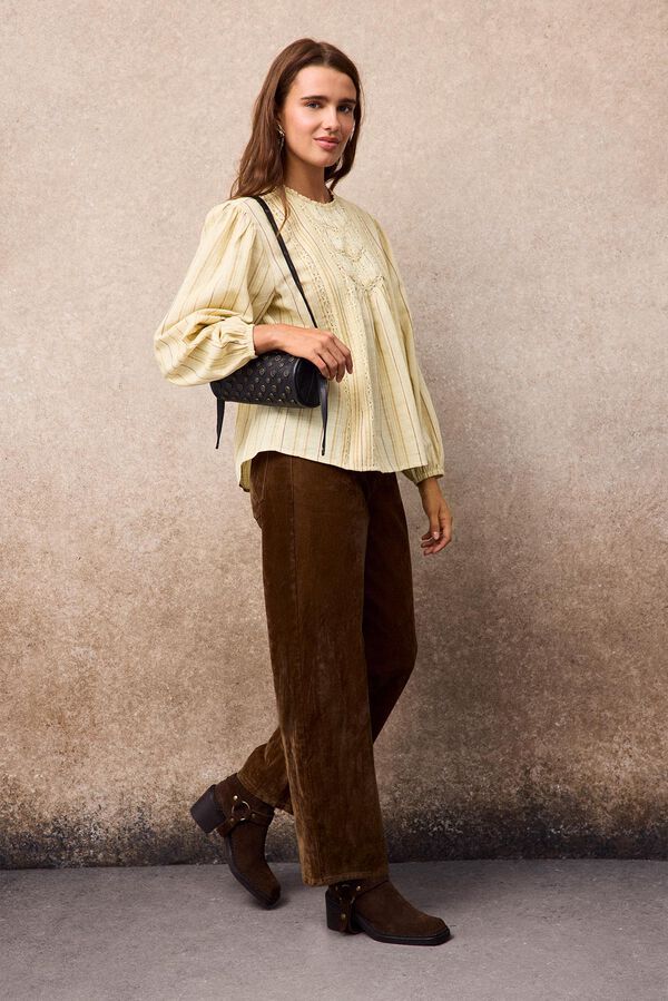 Slowlove Jeans barrel velvet Camel
