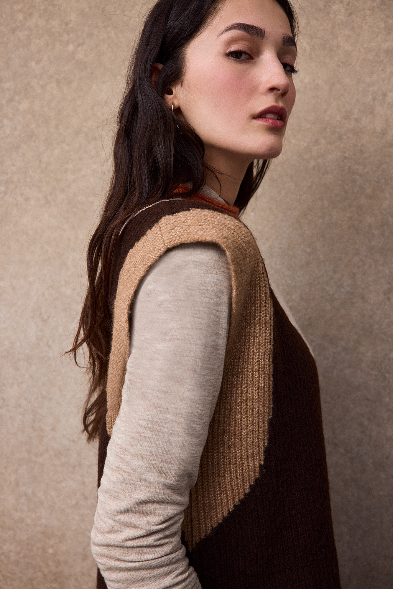 Slowlove Chaleco intarsia bloques