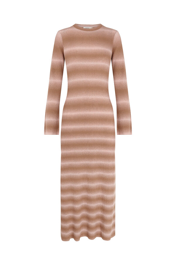 Slowlove Vestido punto estampado Beige
