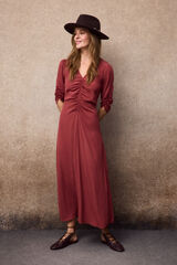 Slowlove Vestido estampado manga francesa Coral
