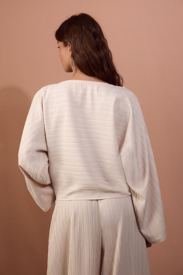 Slowlove Blusa fluida Marfil