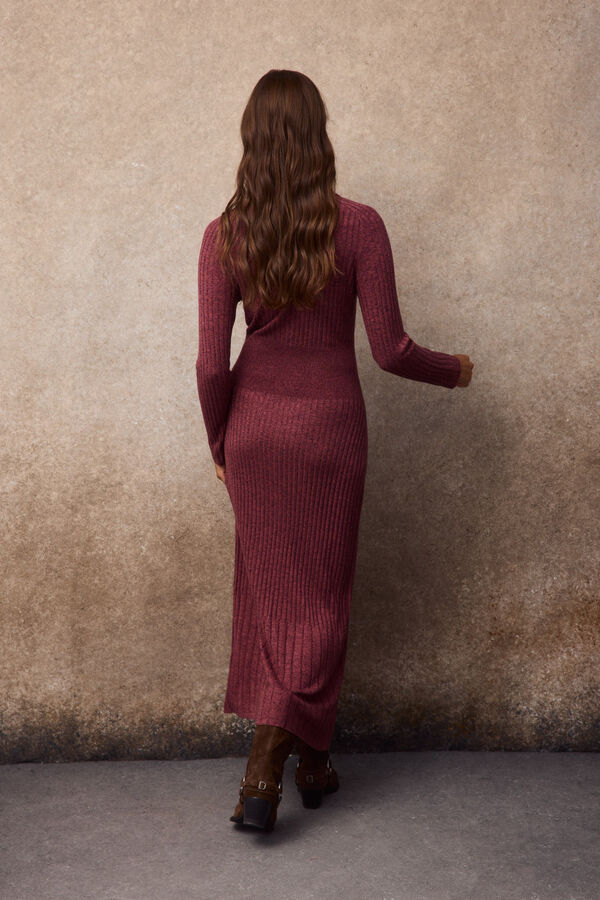 Slowlove Vestido largo punto Granate