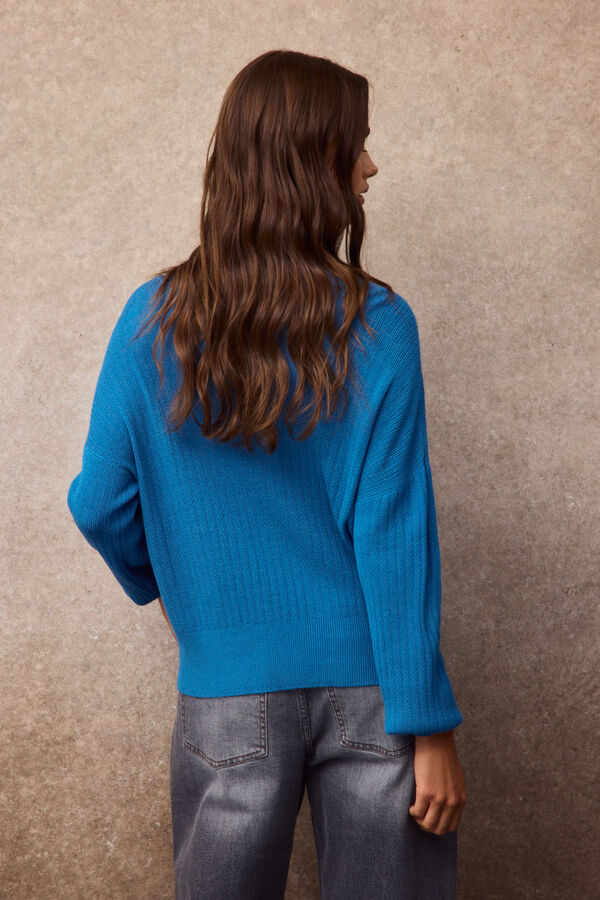 Slowlove Jersey calado pico Azul