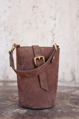 Slowlove Bolso piel saco Marr&oacute;n oscuro