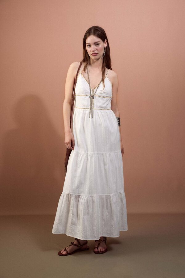 Slowlove Vestido bordados colores Marfil