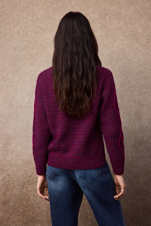 Slowlove Jersey aranes contraste Morado