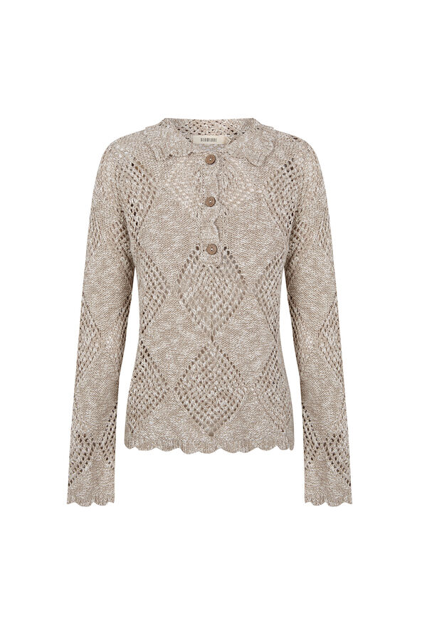 Slowlove Jersey de punto crochet. Beige