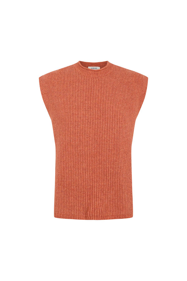 Slowlove Chaleco intarsia bloques Naranja