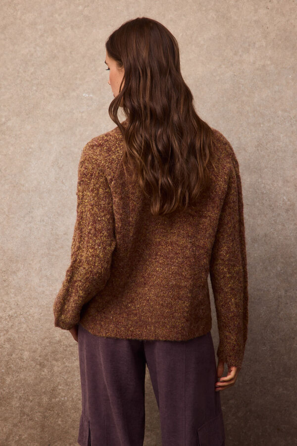 Slowlove Chaqueta jaspeada botones Naranja