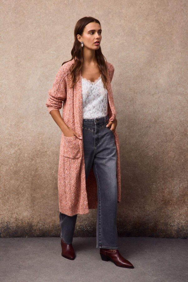 Slowlove Chaqueta larga punto Coral