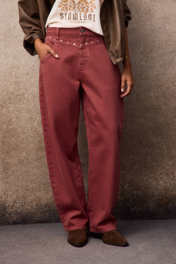 Slowlove Jeans Tachas Coral