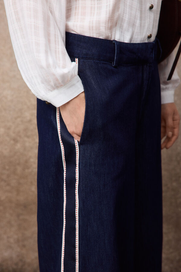 Slowlove Jeans cinta lateral Azul