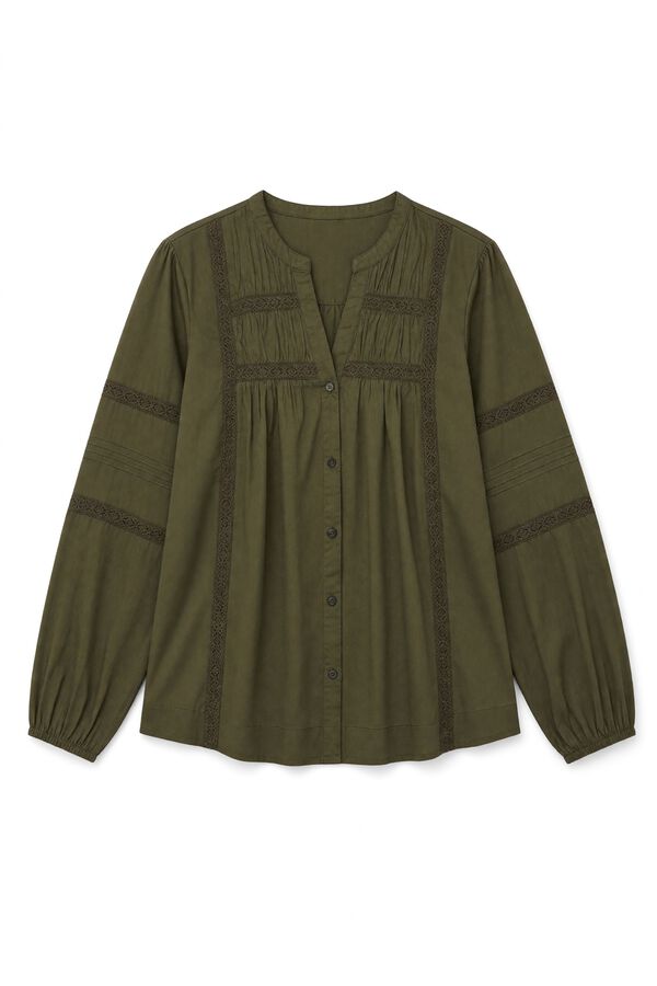 Slowlove Blusa rom&aacute;ntica Marr&oacute;n oscuro