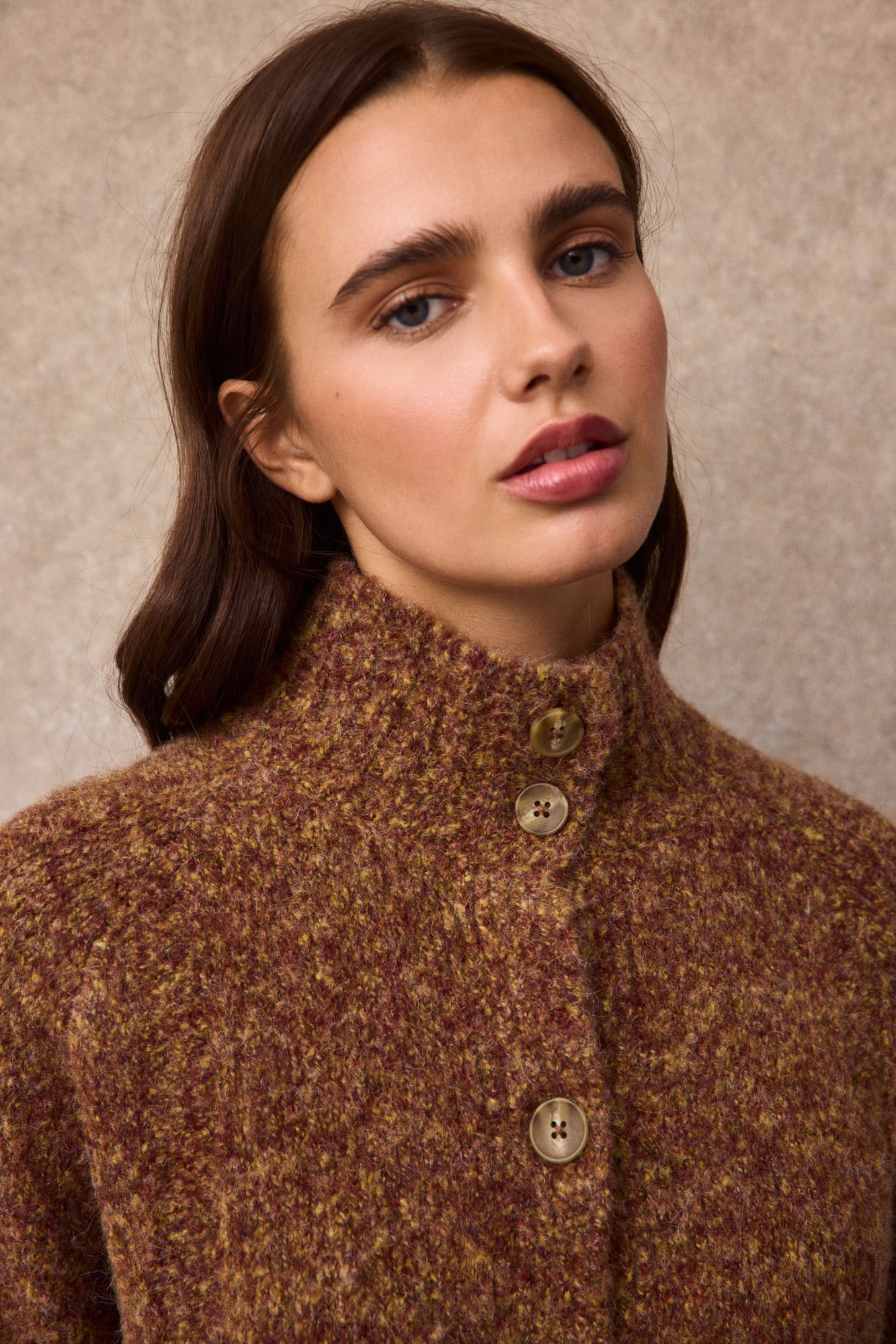 Slowlove Chaqueta jaspeada botones