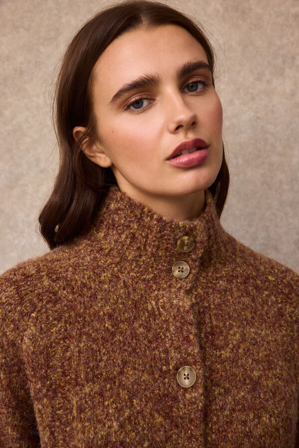 Slowlove Chaqueta jaspeada botones Naranja