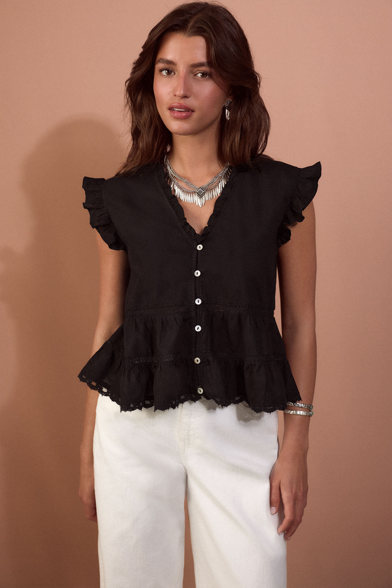 Slowlove Blusa fluida rom&aacute;ntica