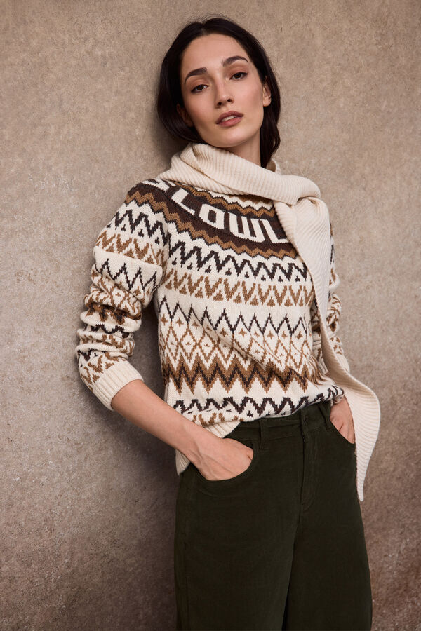 Slowlove Jersey jacquard logo SLOWLOVE Marfil