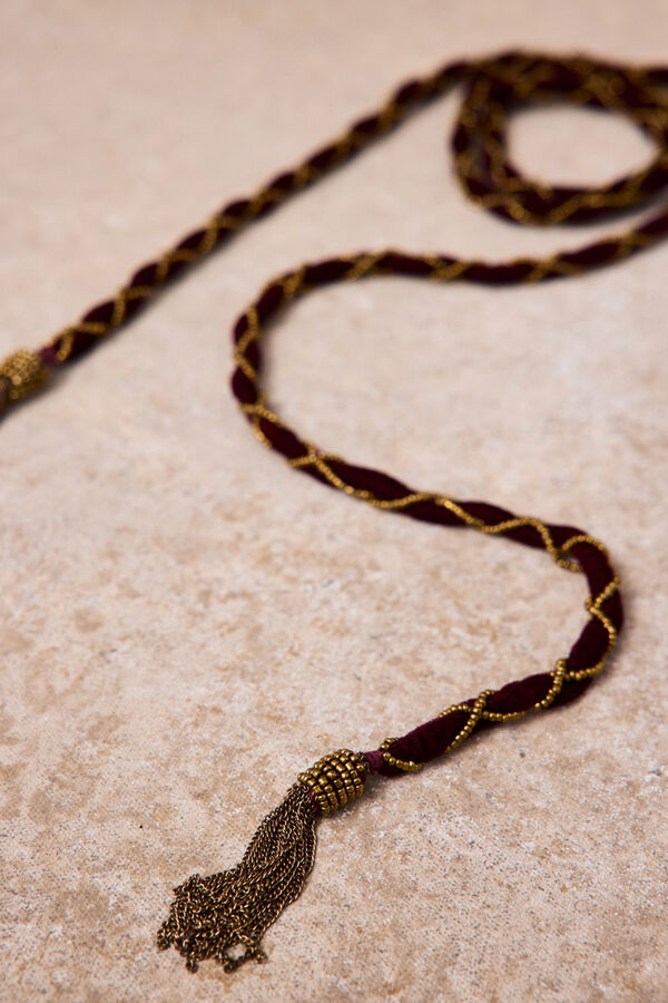 Slowlove Corbata joya cuerda Granate