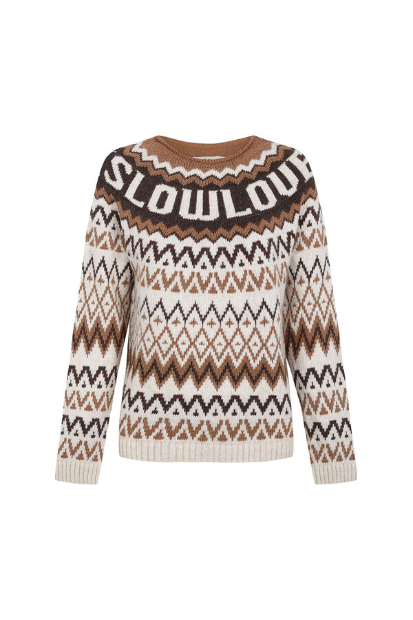 Slowlove Jersey jacquard logo SLOWLOVE Marfil