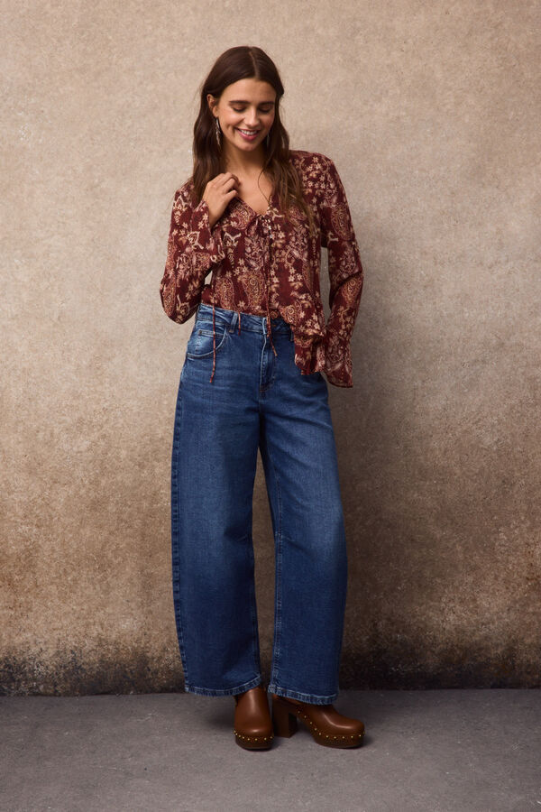 Slowlove Jean Barrel ancho Azul