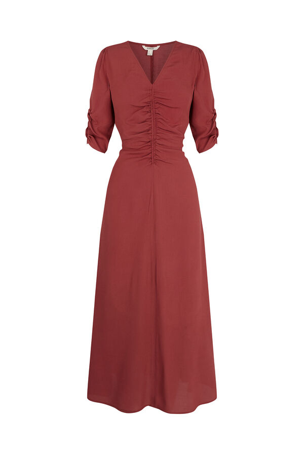 Slowlove Vestido estampado manga francesa Coral