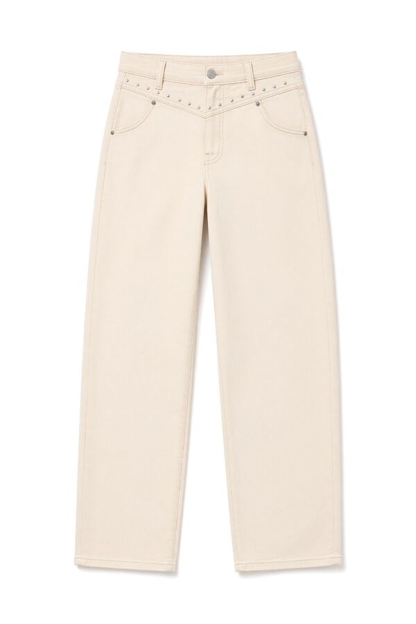Slowlove Jeans Tachas Marfil