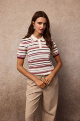 Slowlove Jersey polo rayas Estampado blanco