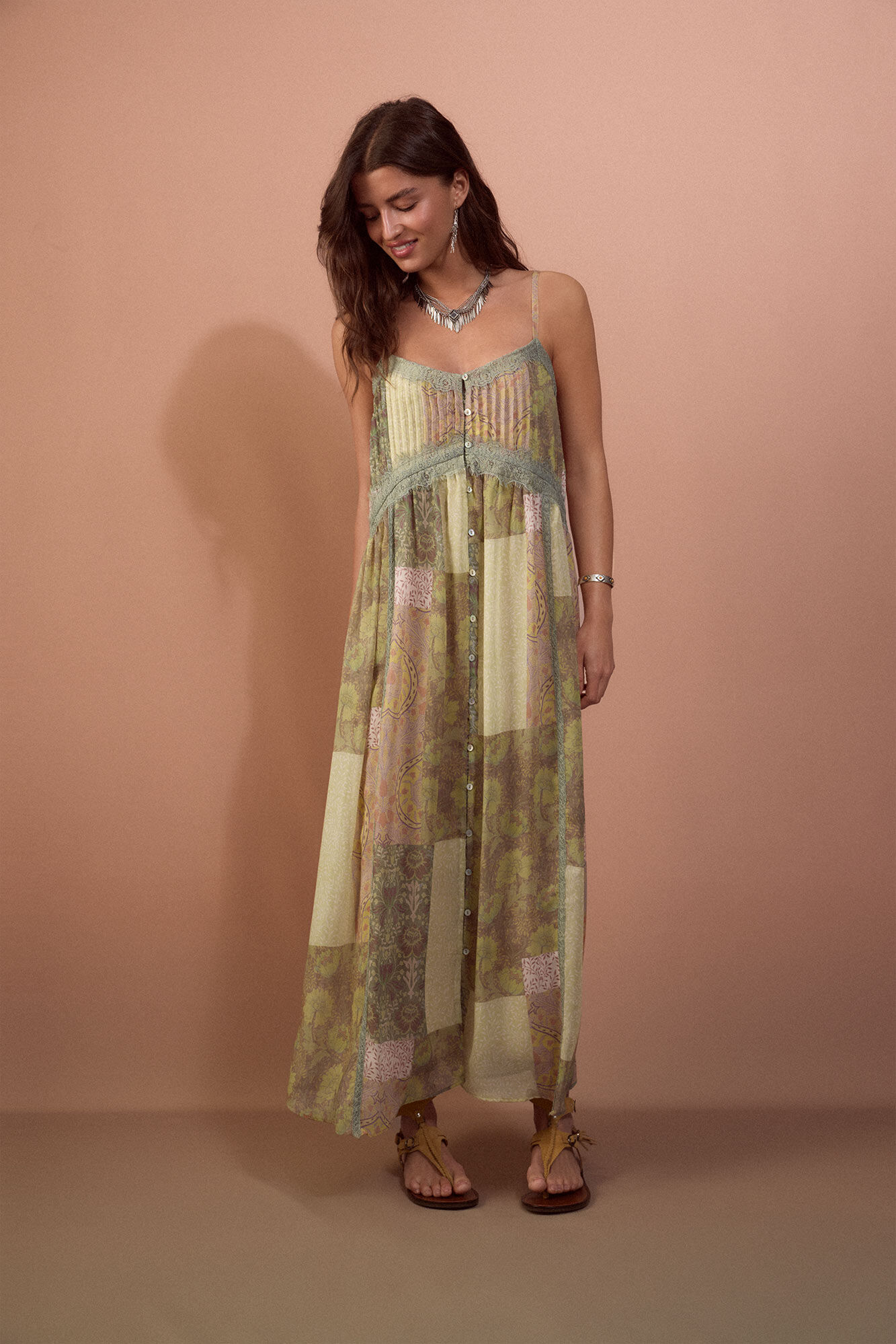 Slowlove Vestido lencero estampado