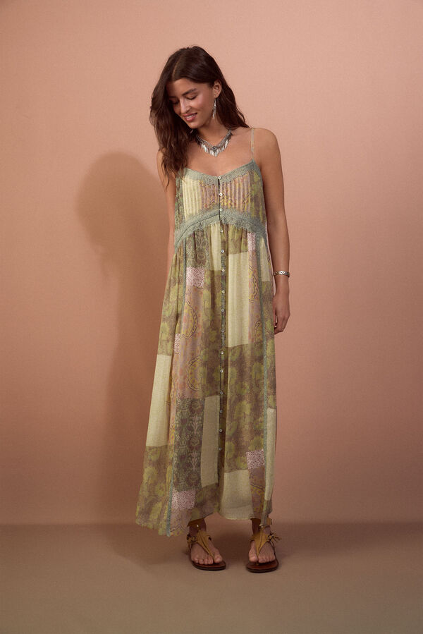 Slowlove Vestido lencero estampado Estampado blanco