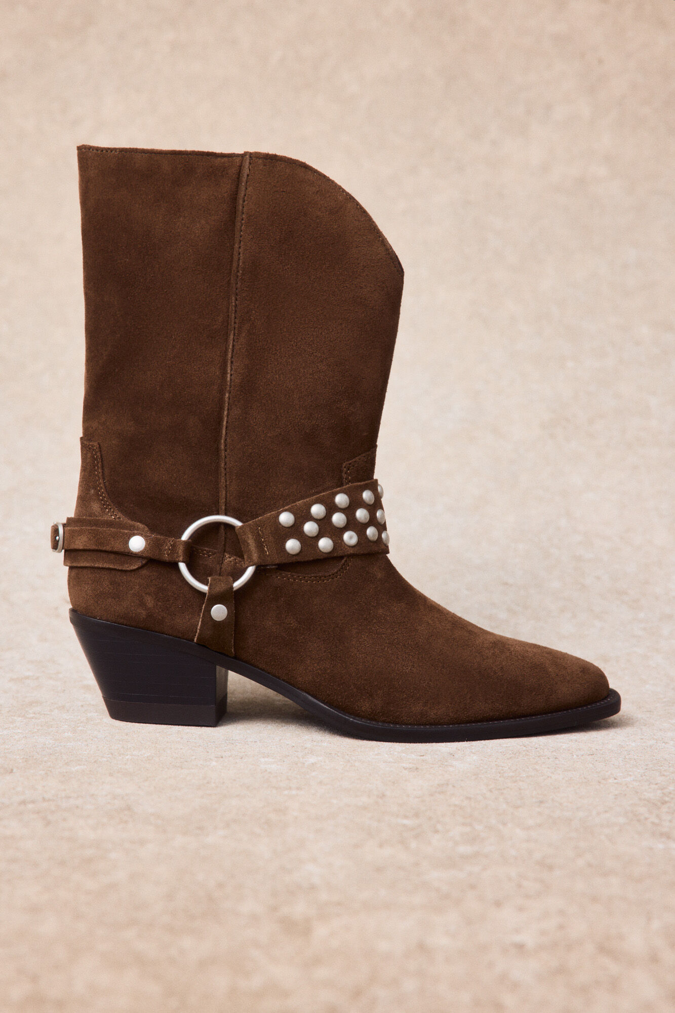 Slowlove Bota piel estribo y tachas