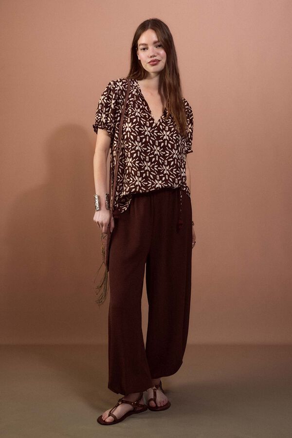 Slowlove Blusa estampada Kaki