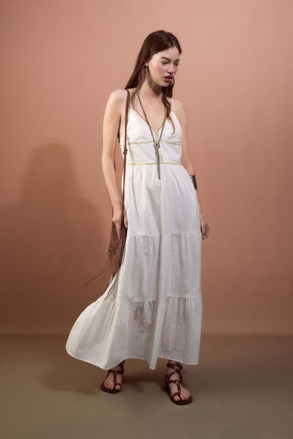 Slowlove Vestido bordados colores Marfil