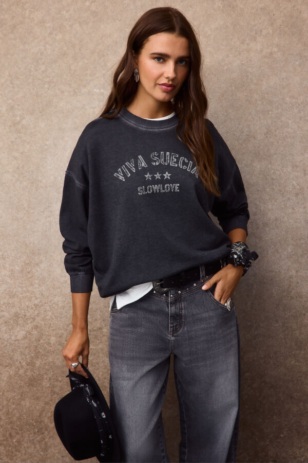 Slowlove Sudadera Viva Suecia Gris
