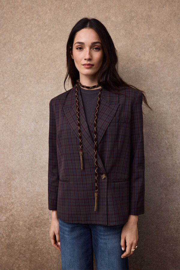 Slowlove Corbata joya cuerda Granate