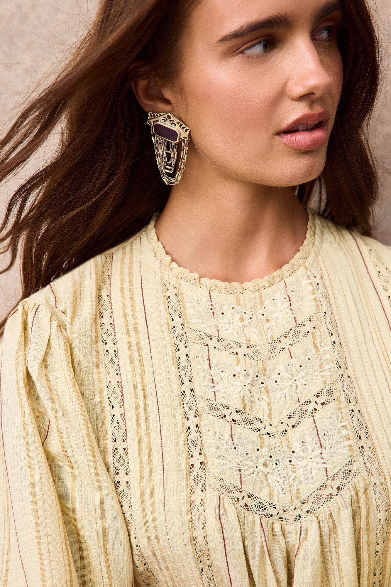 Slowlove Blusa raya r&uacute;stica