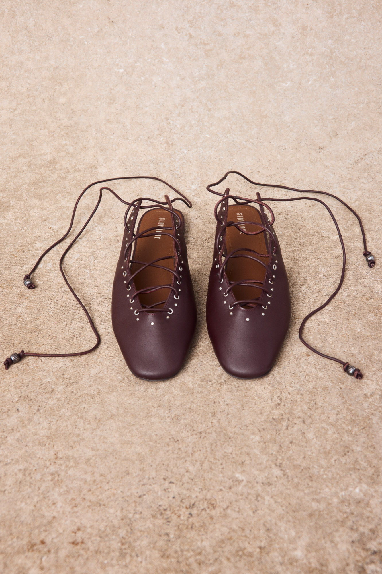 Slowlove Bailarina piel cordones