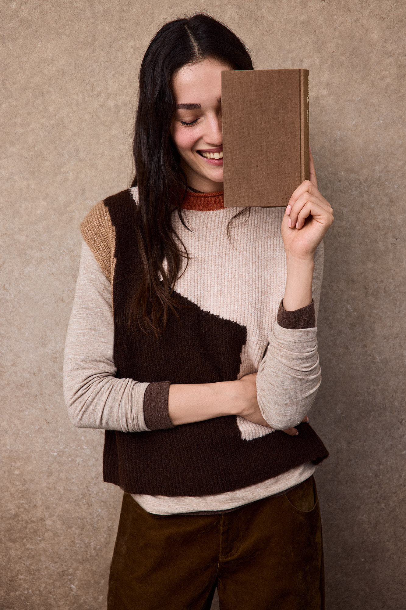 Slowlove Chaleco intarsia bloques