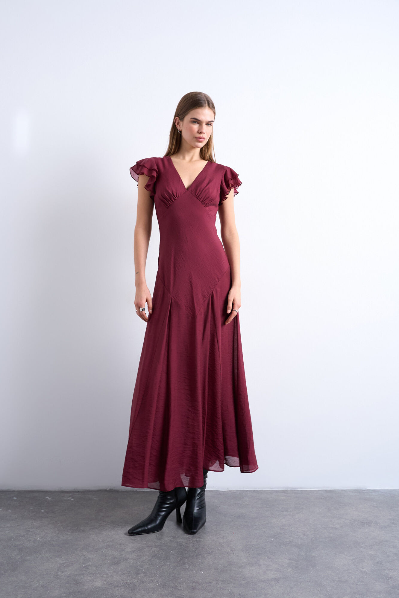 Topshop Vestido largo cuello pico